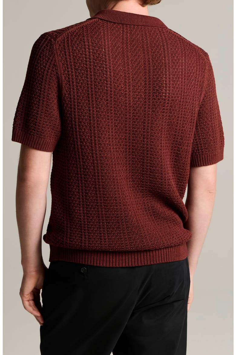 Seed Stitch Polo Sweater, Alternate, color, DEEP SATIN