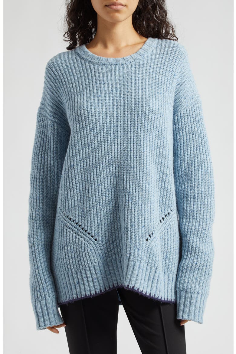 Heather Merino Wool Blend Sweater, Main, color, HEATHER DENIM BLUE