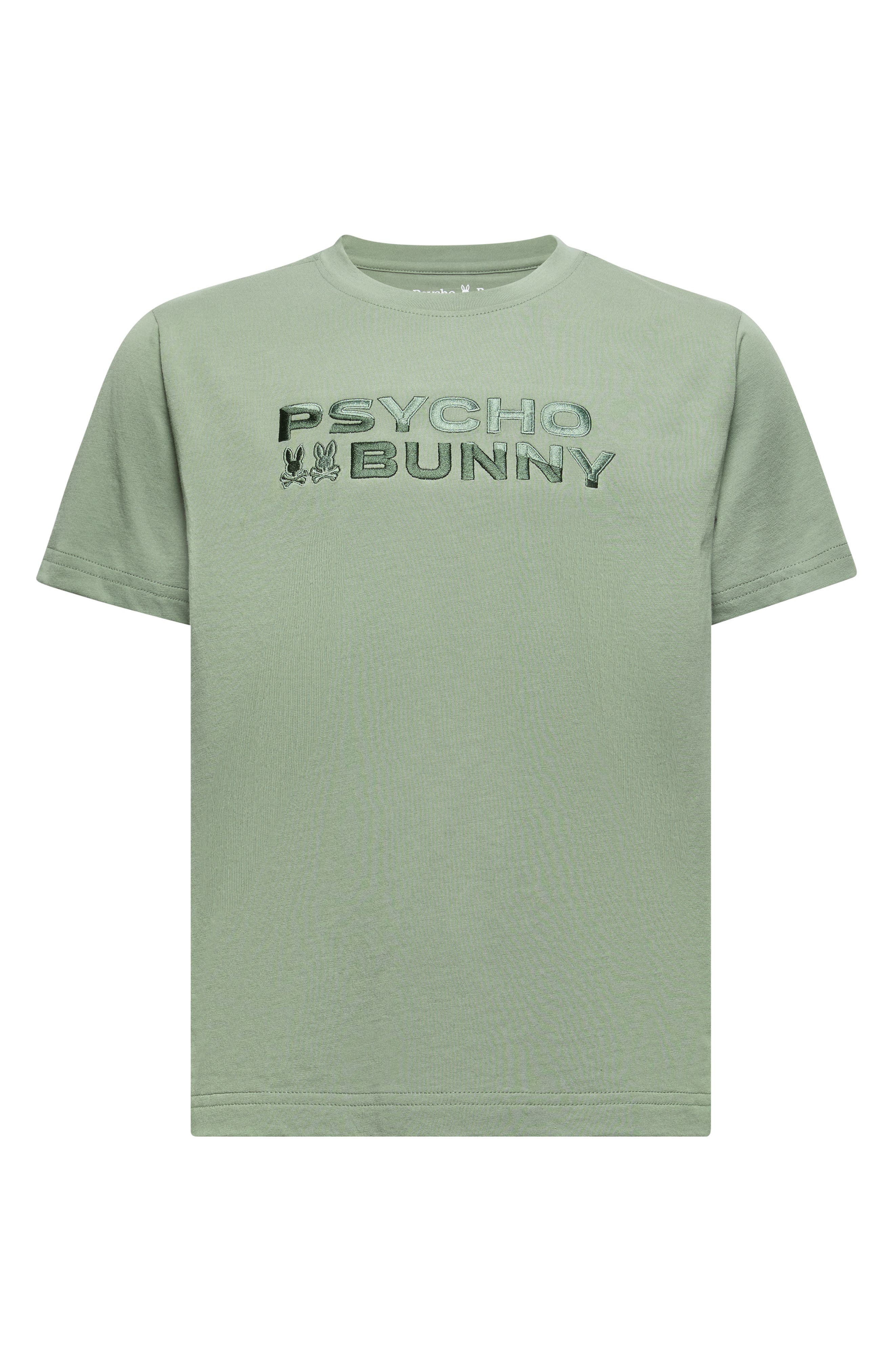 Psycho Bunny Kids' Berni Embroidered Wordmark Cotton Graphic T-Shirt
