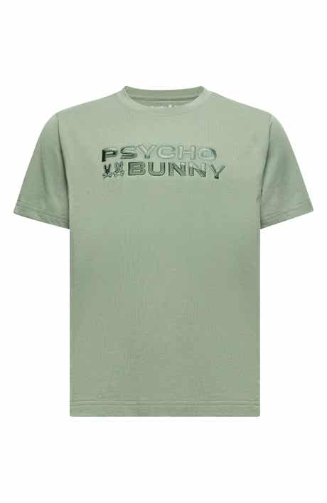 Psycho Bunny Kids' Berni Embroidered Wordmark Cotton Graphic T-Shirt