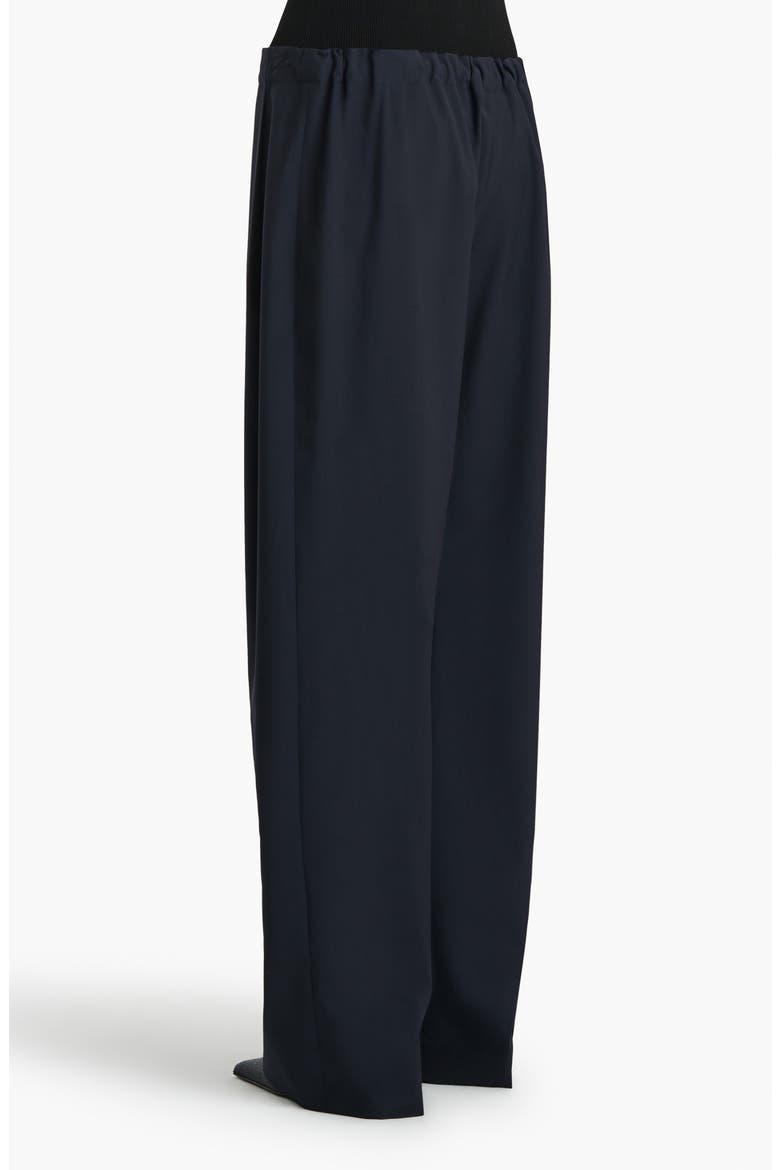 Rohen Tropical Virgin Wool Barrel Leg Drawstring Pants, Alternate, color, DARK NAVY
