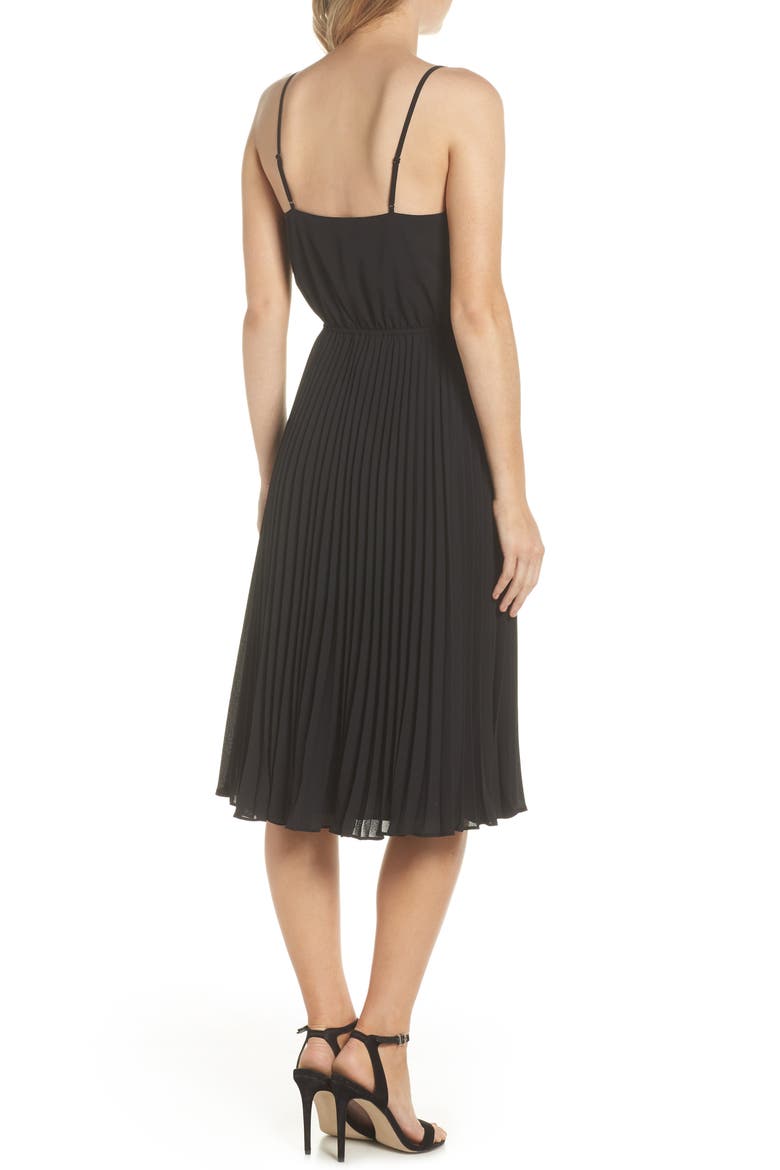 Lily Pond Faux Wrap Dress, Alternate, color, BLACK