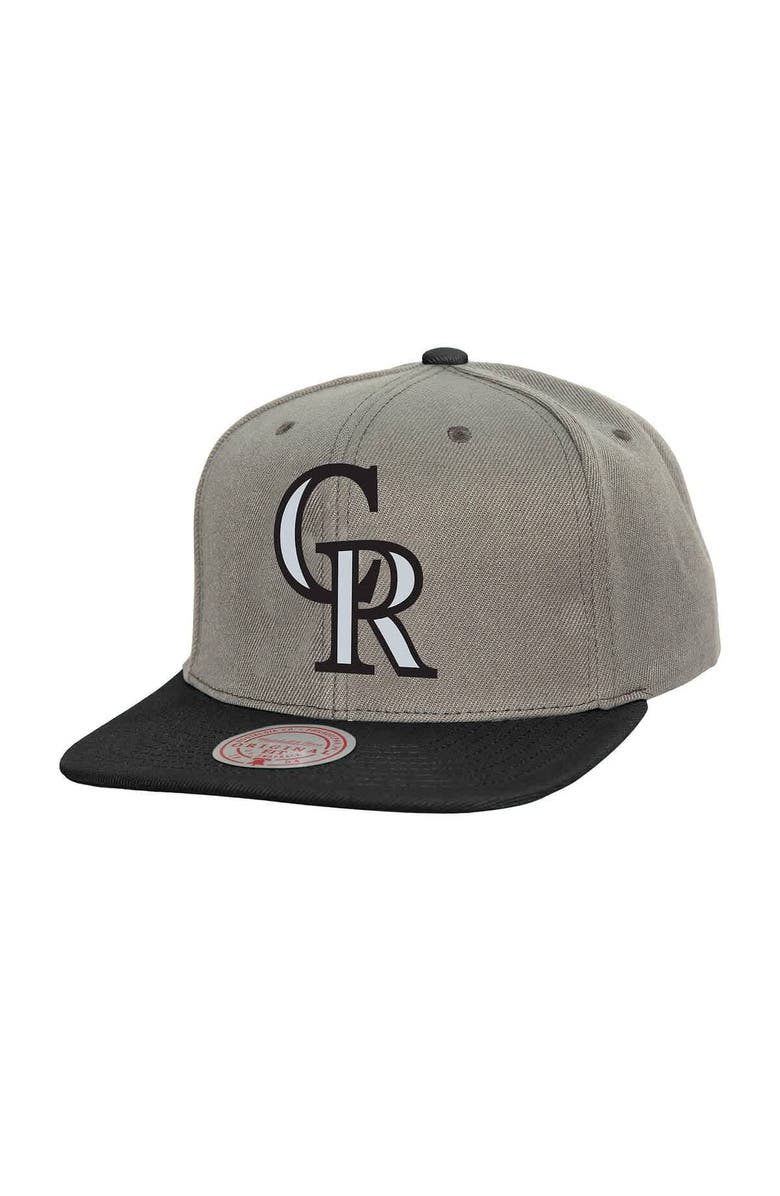 Mitchell & Ness Men's Mitchell & Ness Gray Colorado Rockies Basic Flip Snapback Hat, Main, color, Gray