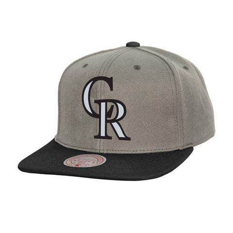 Men's Mitchell & Ness Gray Colorado Rockies Basic Flip Snapback Hat