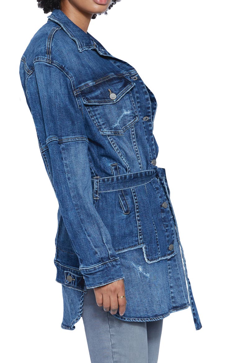 Judo Belted Denim Jacket, Alternate, color, BLUE ON BLUE