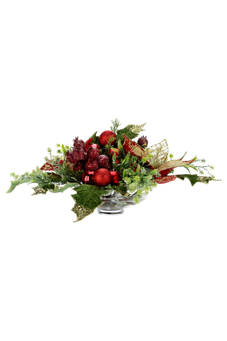 Small Poinsettia Centerpiece, Red, Main, color, Red