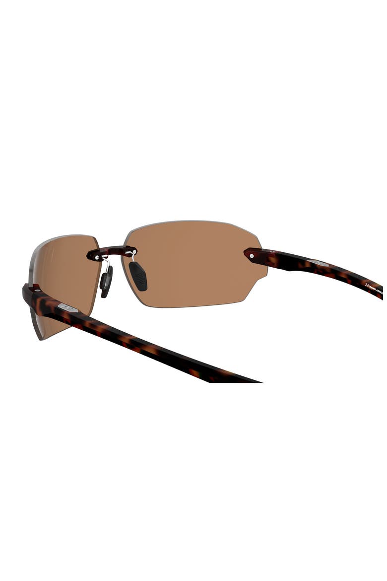 71mm Rectangular Wraparound Sunglasses, Alternate, color, HAVANA