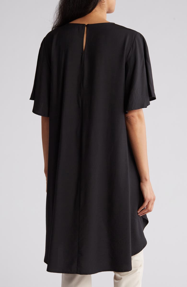 PATRIZIA LUCA Ruffle high-Low Tunic Top, Alternate, color, Black