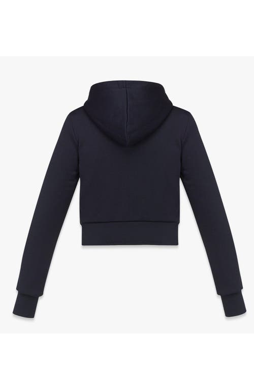Mcm Essential Logo Terry Zip Hoodie In Navy