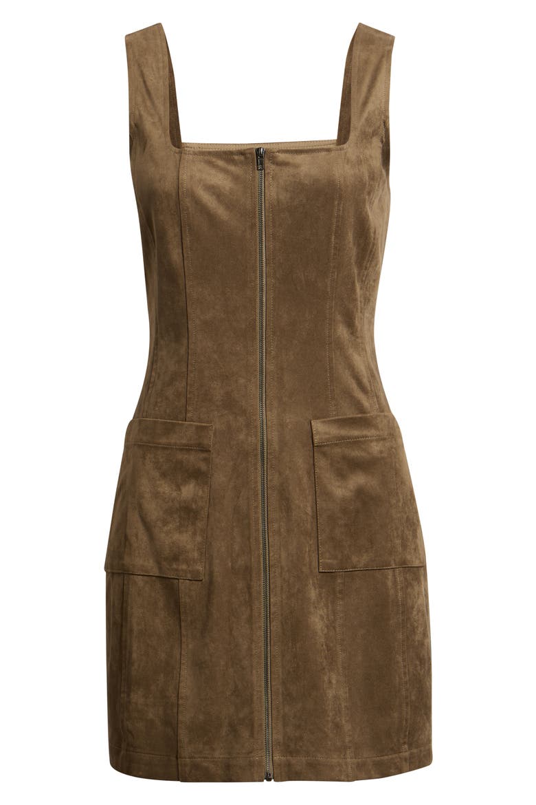Urban Fall Faux Suede Minidress, Alternate, color, OLIVE