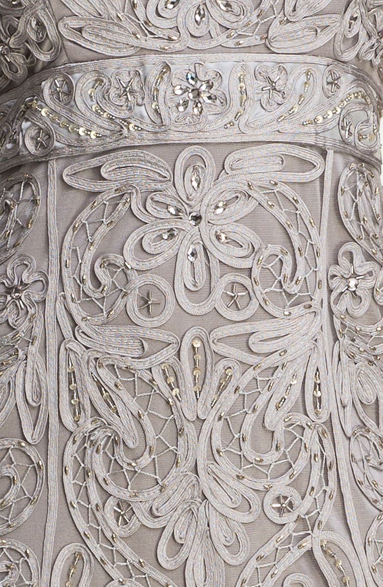 Sue Wong V-Neck Embroidery & Bead Overlay Gown, Alternate, color, 