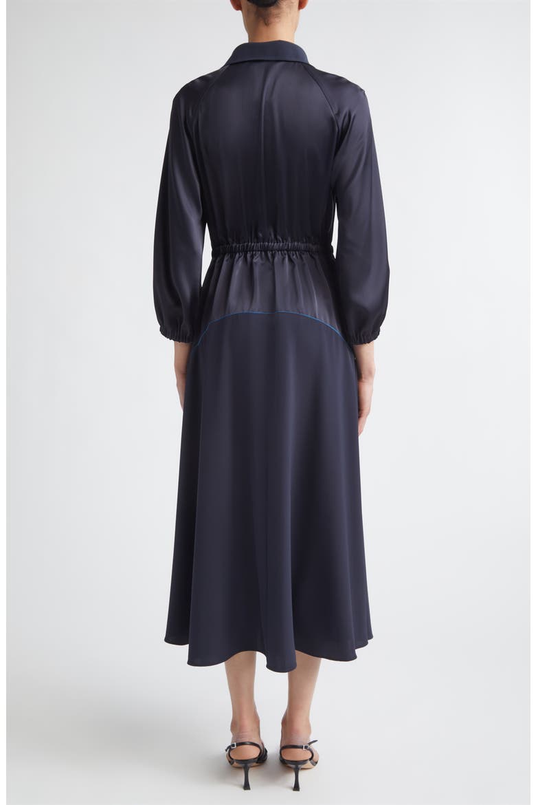 Pelota Drawstring Satin Shirtdress, Alternate, color, ULTRAMARINE