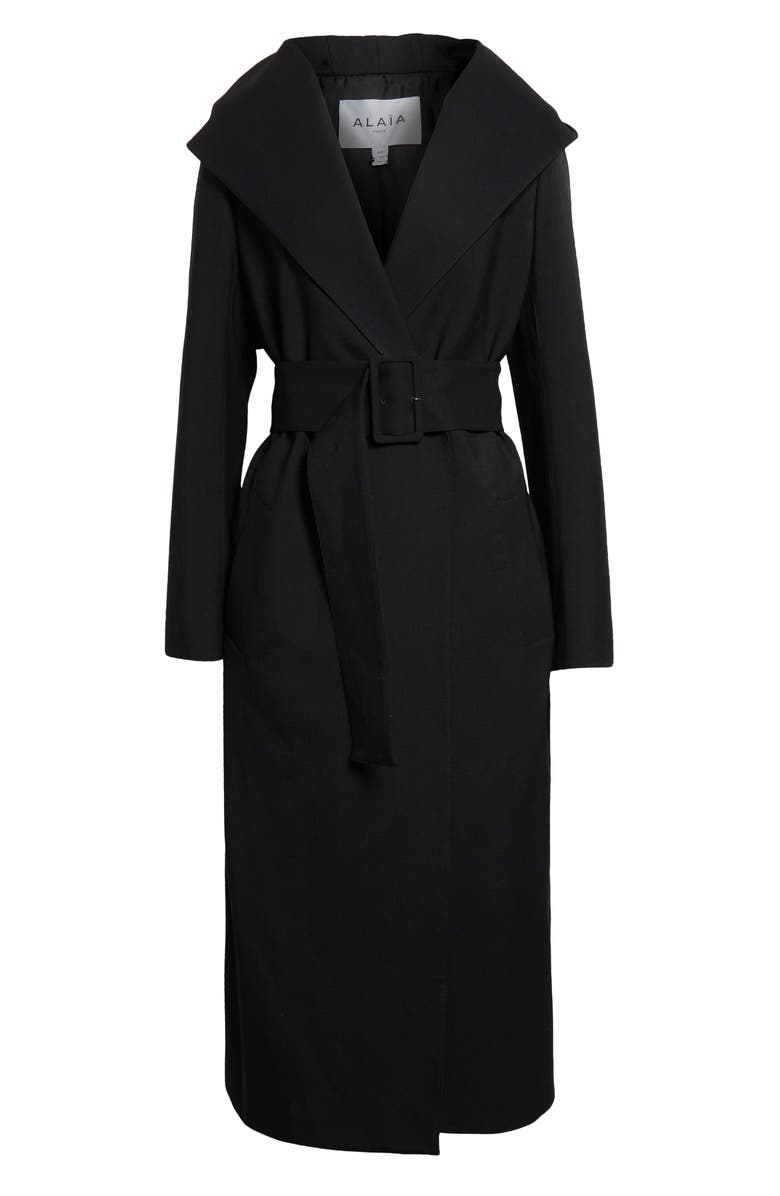 Alaïa Hooded Coat, Alternate, color,