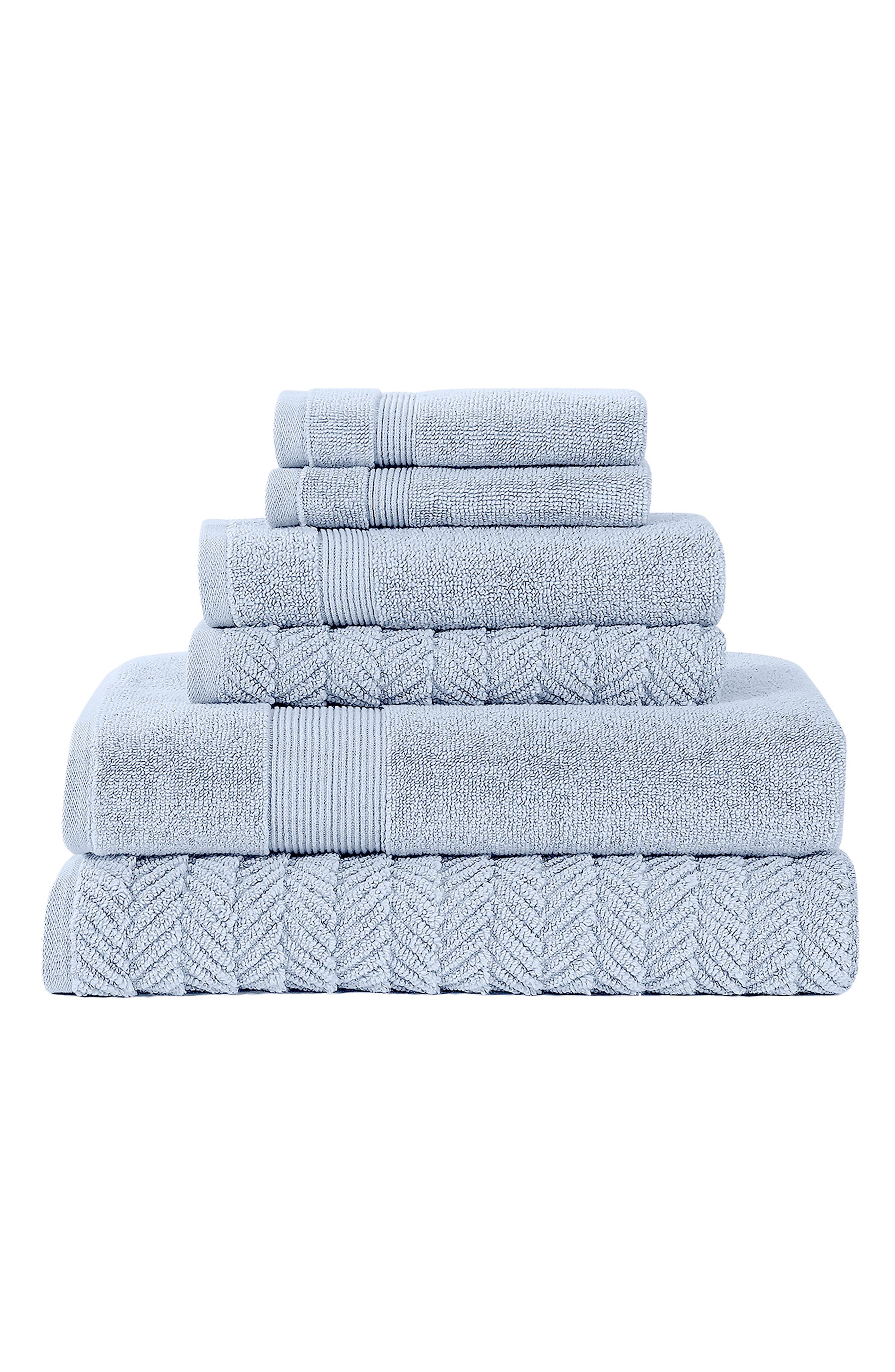 Modern Threads Zero Twist Otis Jacquard 6pc Towel Set In Blue