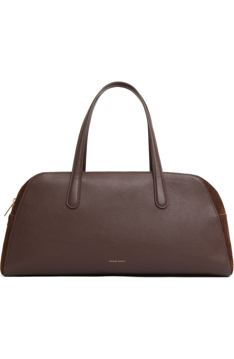 Mansur Gavriel Large Helios Leather Shoulder Bag, Main, color, Chocolate