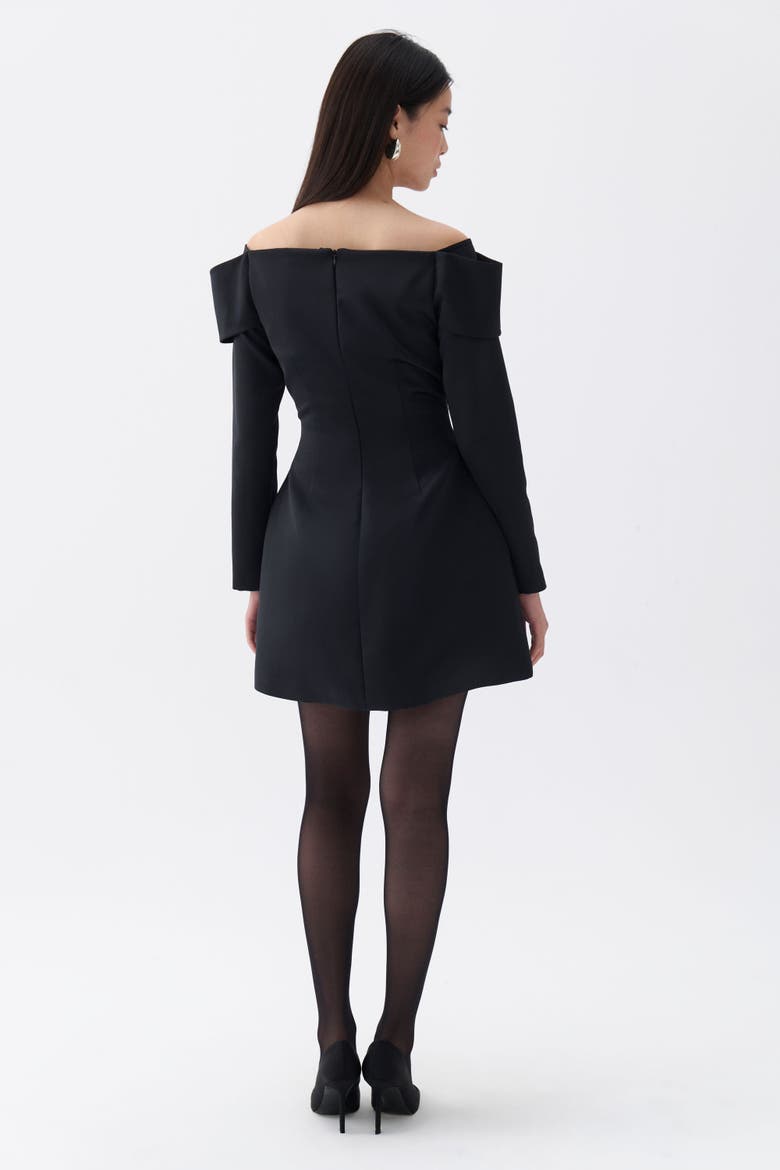 Off the Shoulder Minidress, Alternate, color, Black
