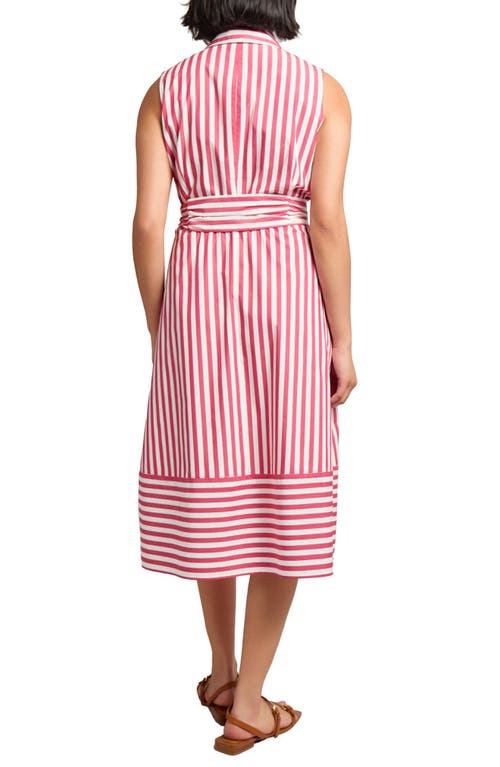 Jones New York Stripe Sleeveless Midi Shirtdress In Pattern