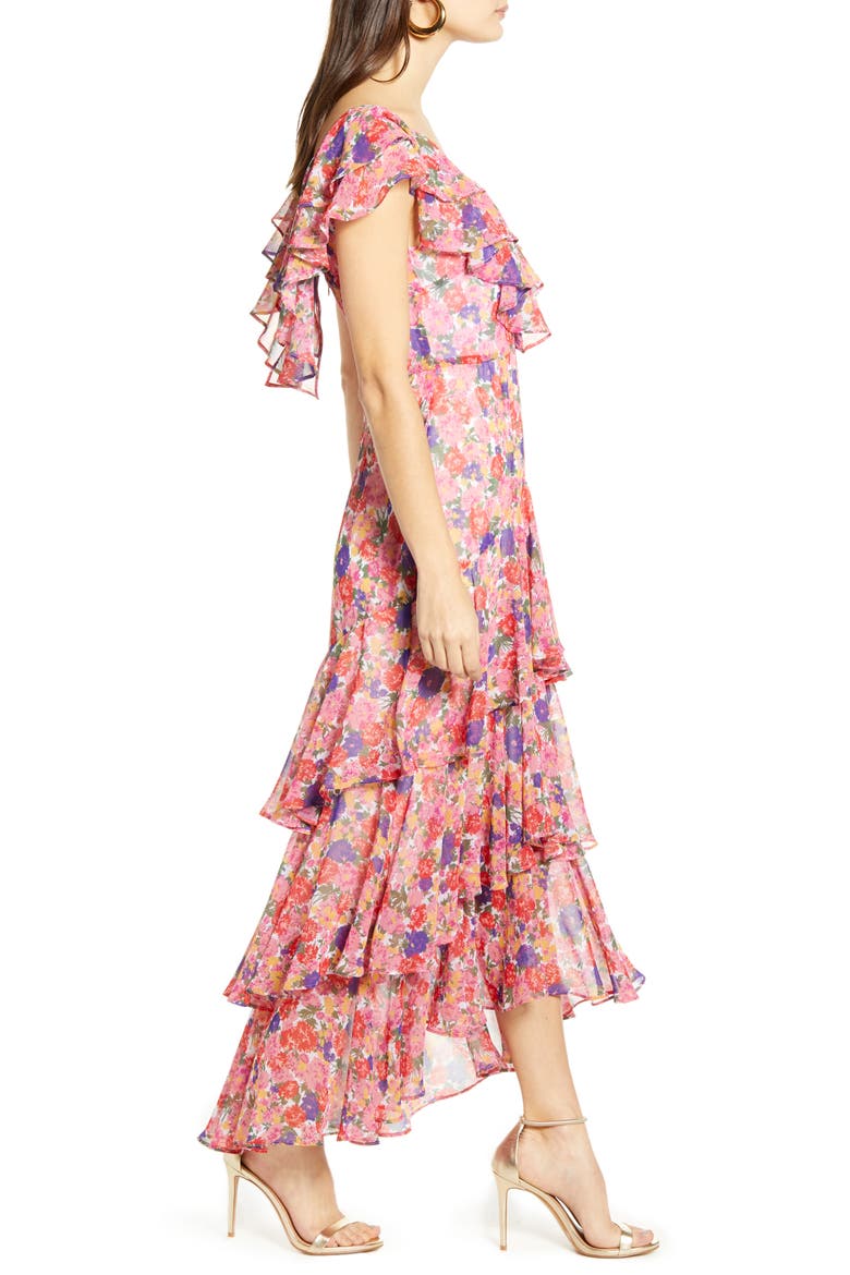 Chelsea Tiered Ruffle Maxi Dress, Alternate, color, RAINBOW CARNATIONS