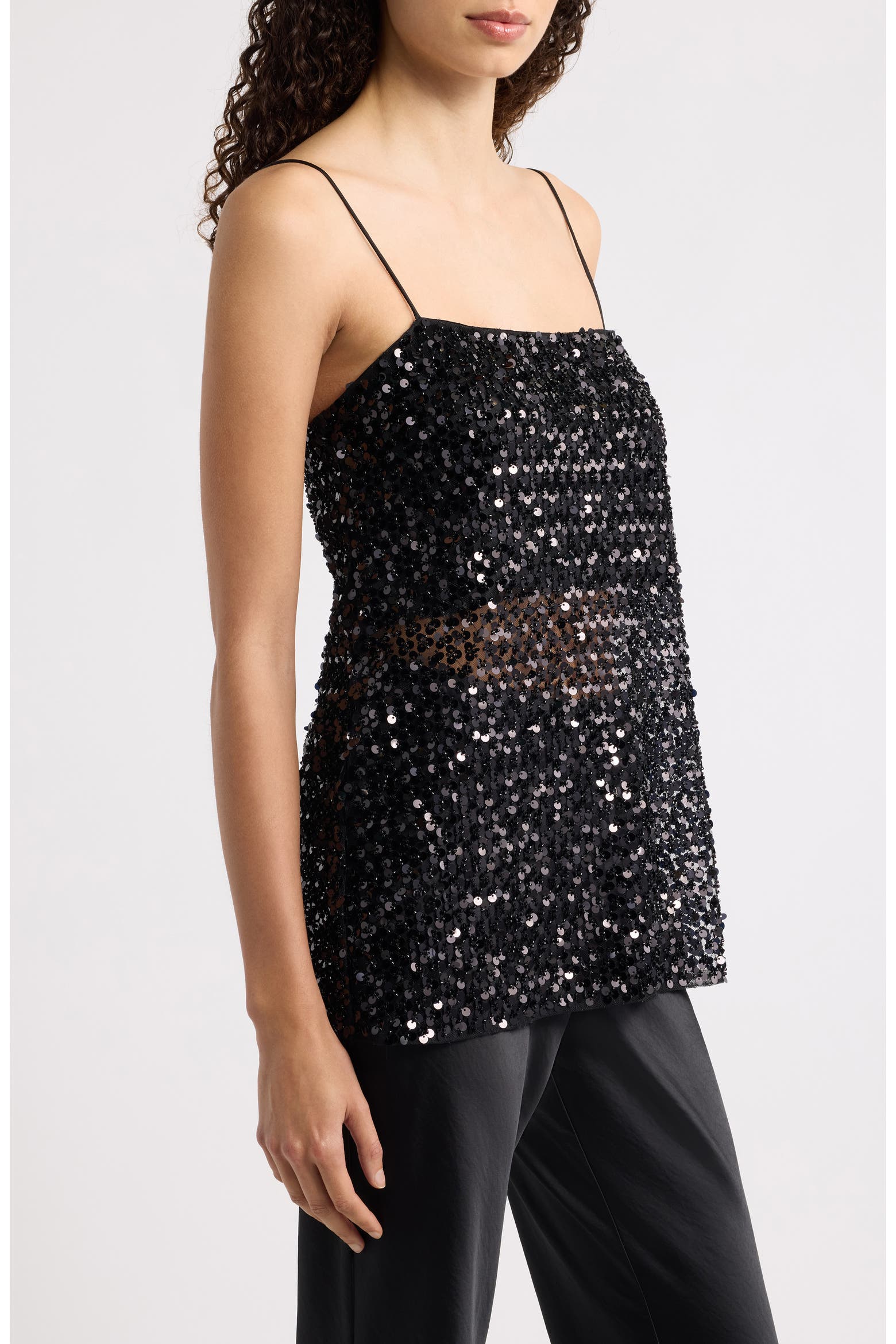 Fun Cami Tops Shona Joy Everly Sequin Longline Camisole (Women) | Nordstrom