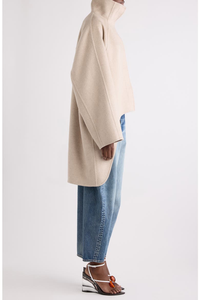 Asymmetric Double Face Cashmere Coat, Alternate, color, BEIGE