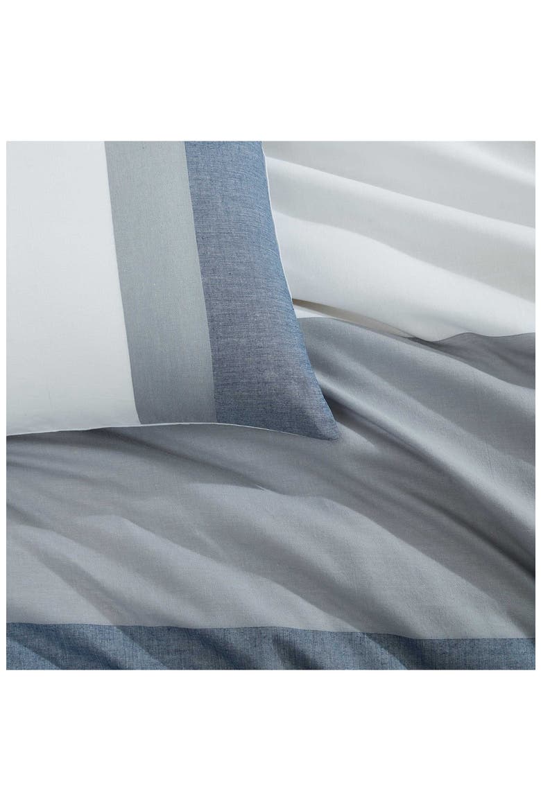 Chambray Handkerchief Cotton Blend Comforter & Shams Set, Alternate, color, LIGHT / MEDIUM BLUE