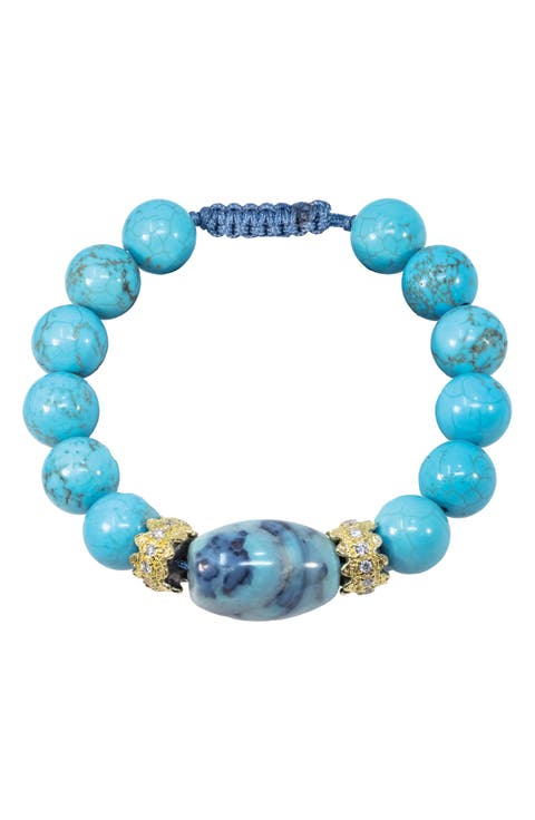 Blue Magnesite Beaded Bracelet