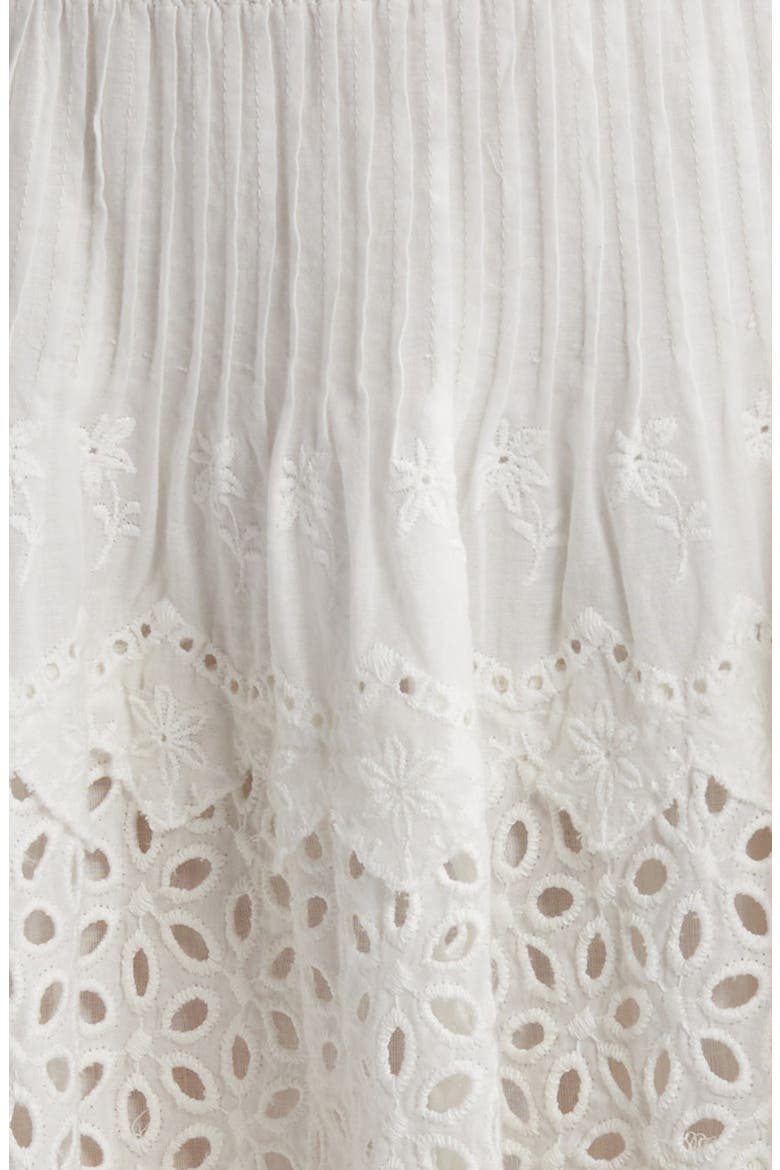 Senta Embroidered Eyelet Cotton Crop Peplum Top, Alternate, color, OFF WHITE