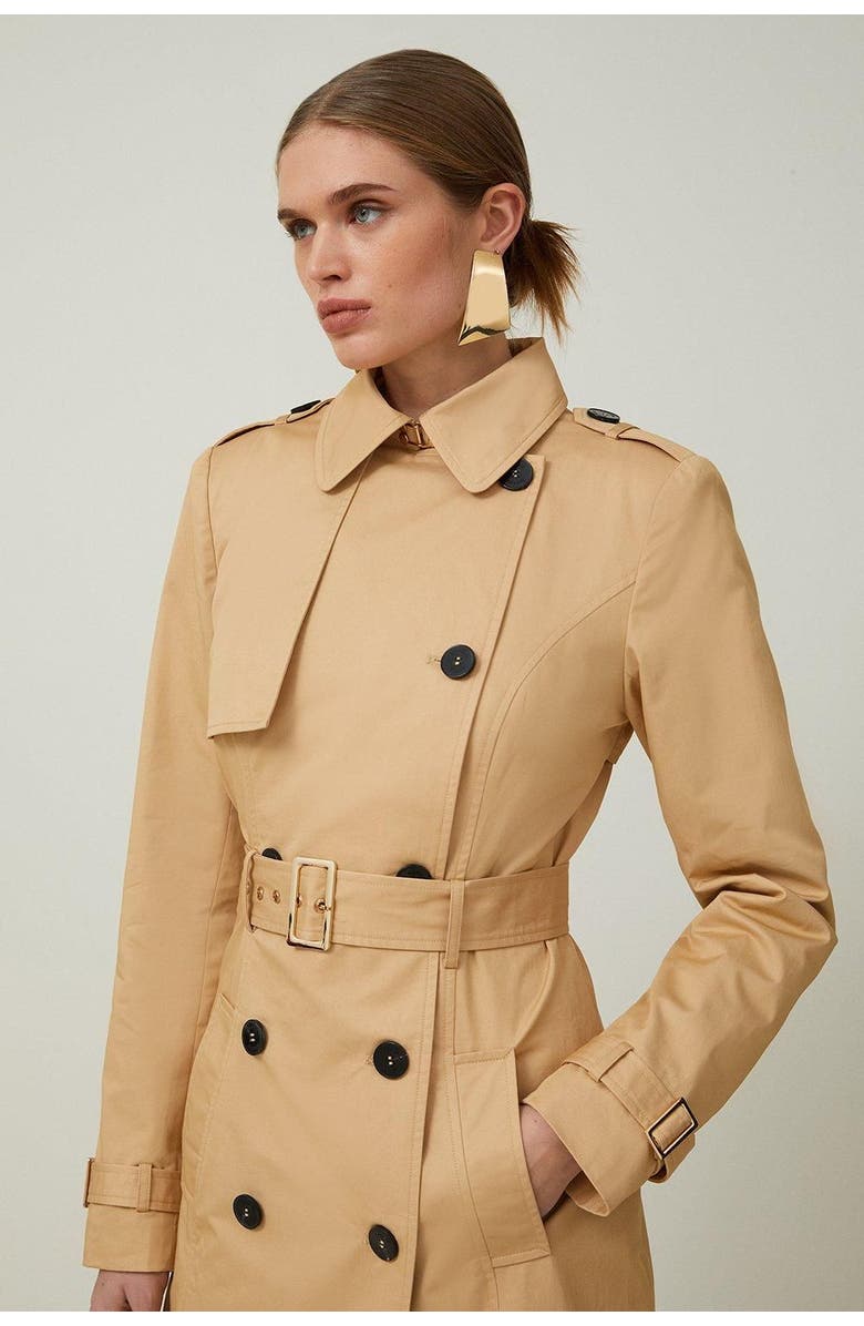 Karen Millen Tailored Classic Belted Trench Coat, Alternate, color, Camel