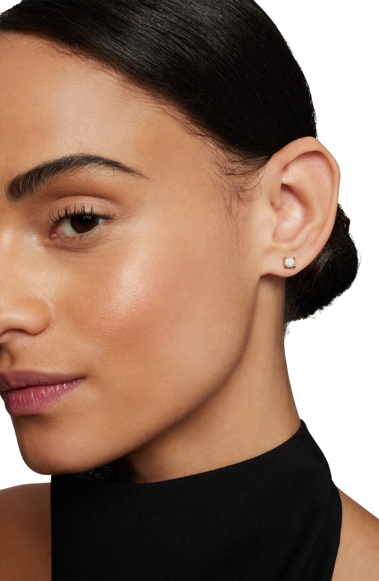 David Yurman Petite Chatelaine<sup>®</sup> 18K Gold & Diamond Stud Earrings, Alternate, color, Diamond