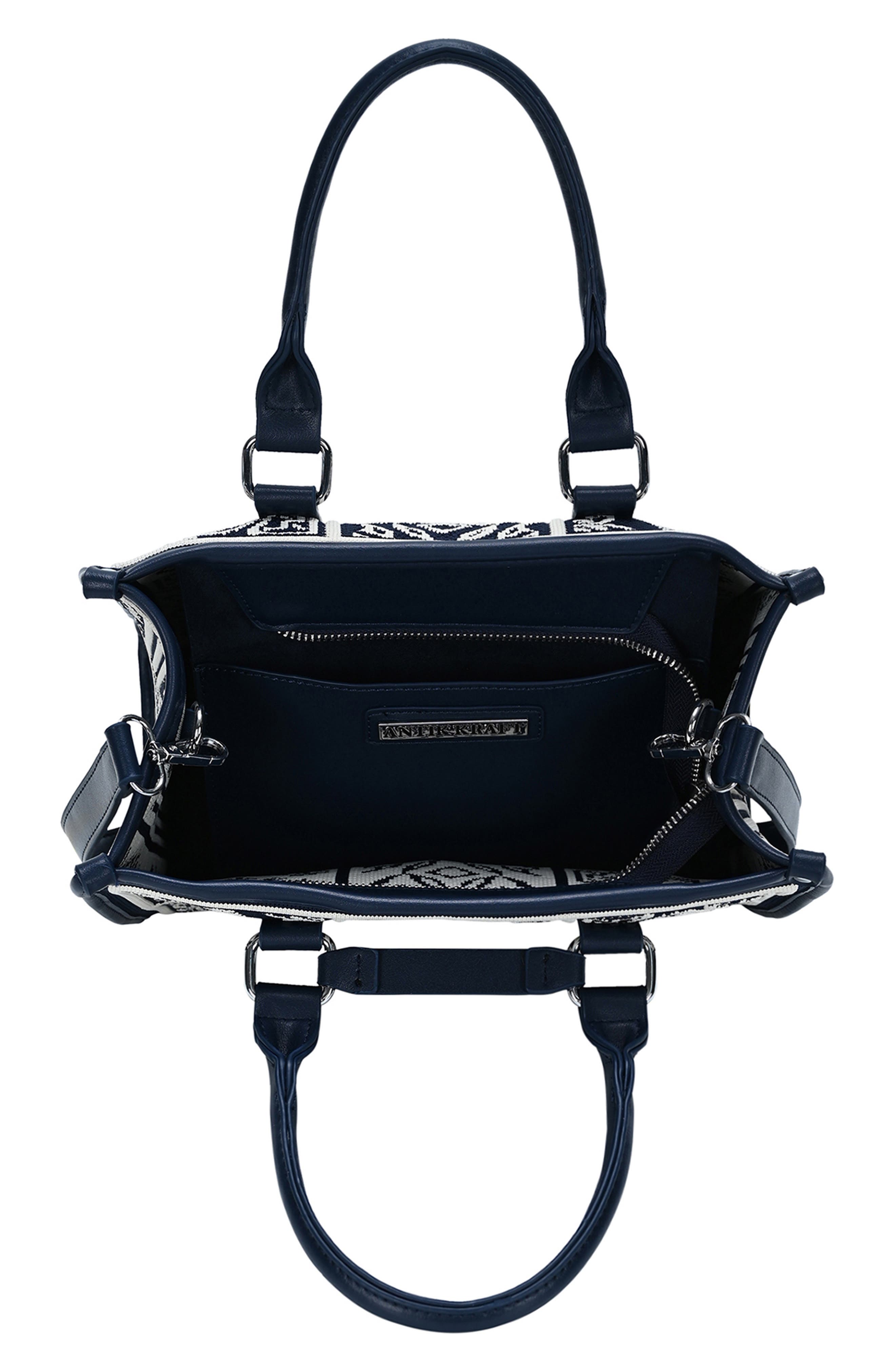 Bandana Print Satchel, Alternate, color, NAVY