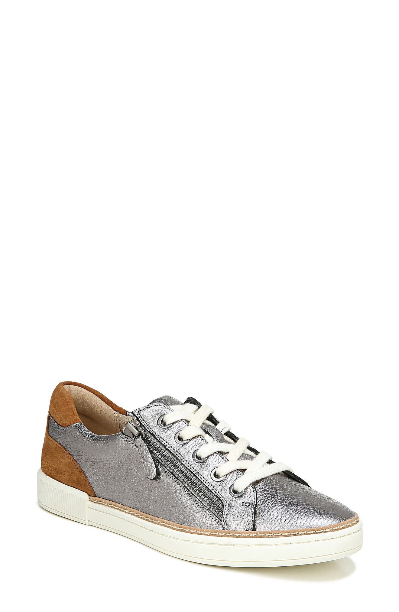 Jenni Low Top Sneaker, Main, color, PEWTER LEATHER