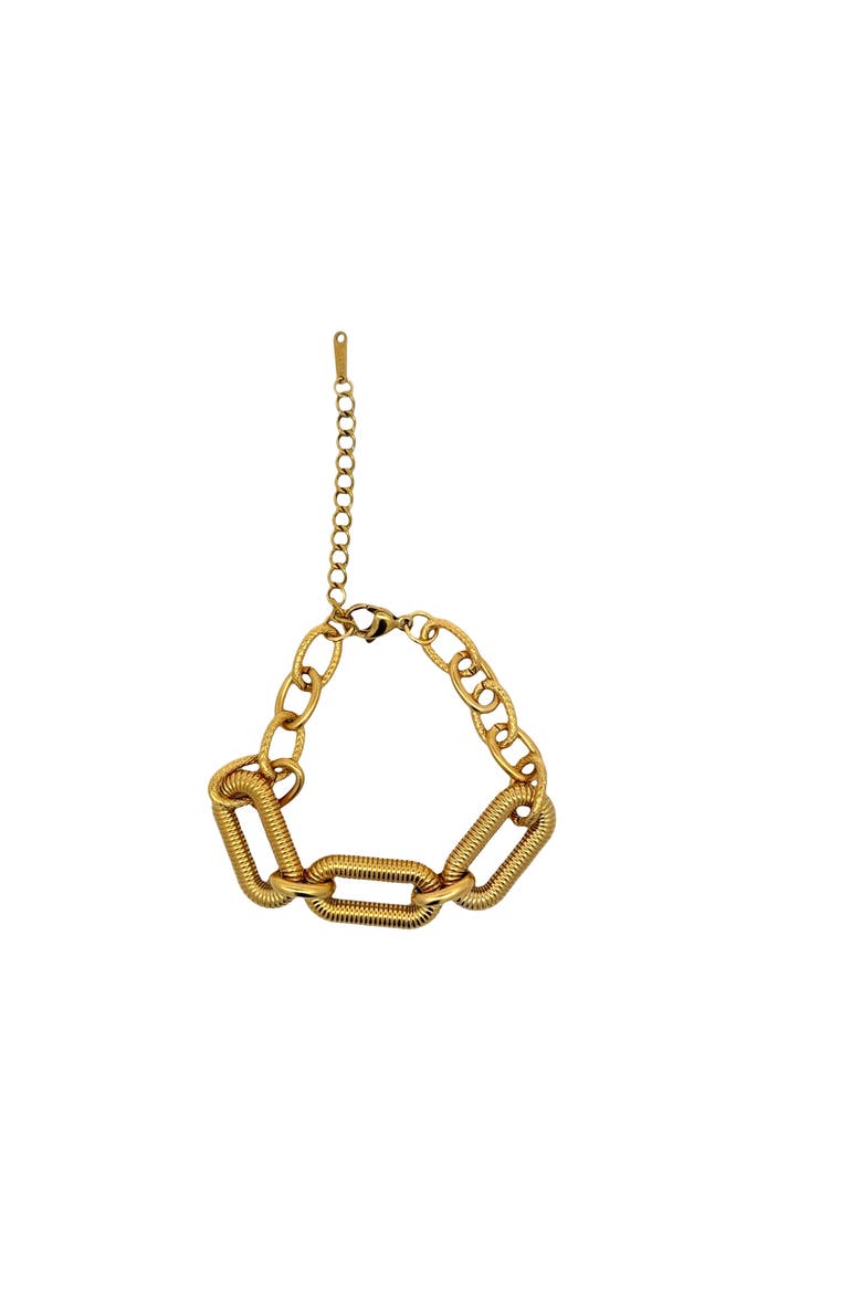 Chunky Paper Clip Chain Bracelet, Main, color, yellow