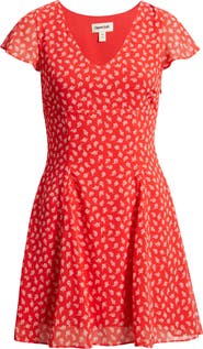 Open Edit Floral Print Fit & Flare Minidress