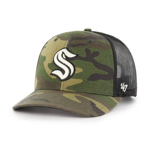 Men's '47 Camo/Black Seattle Kraken Trucker Snapback Hat