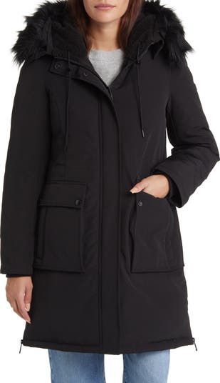 Sam Edelman Faux Fur Trim Parka Nordstrom