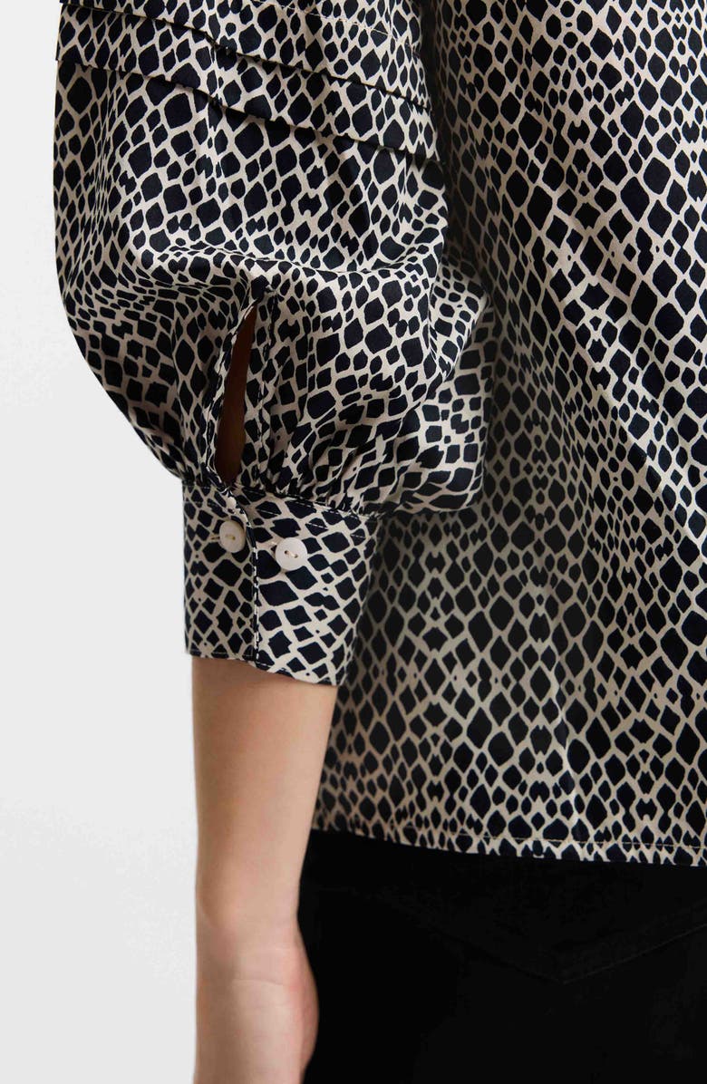 Foxcroft Frankie Abstract Print Cotton Sateen Popover Top, Alternate, color, 