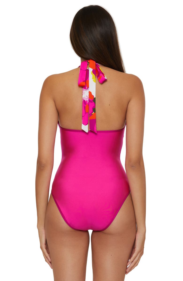 Trina Turk Bloom Reversible One-Piece Swimsuit, Alternate, color, Pink Multi