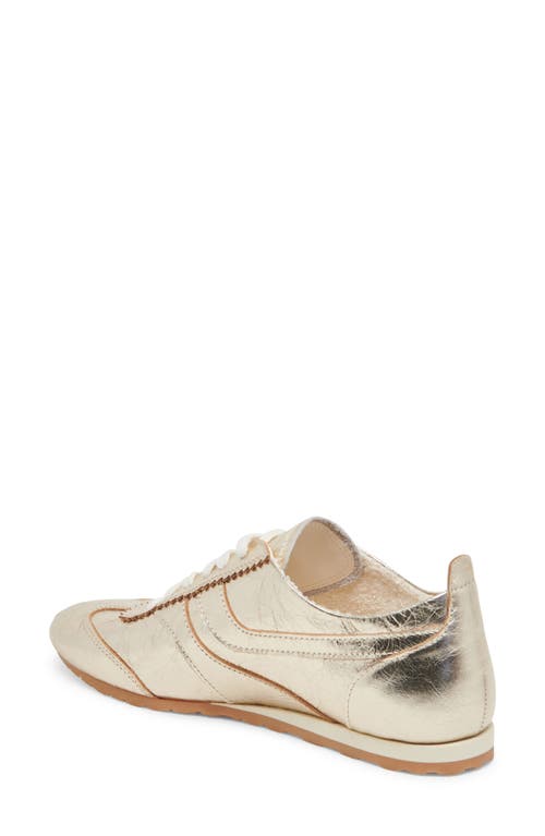 Dolce Vita Delaney Sneaker In Light Gold Crinkle