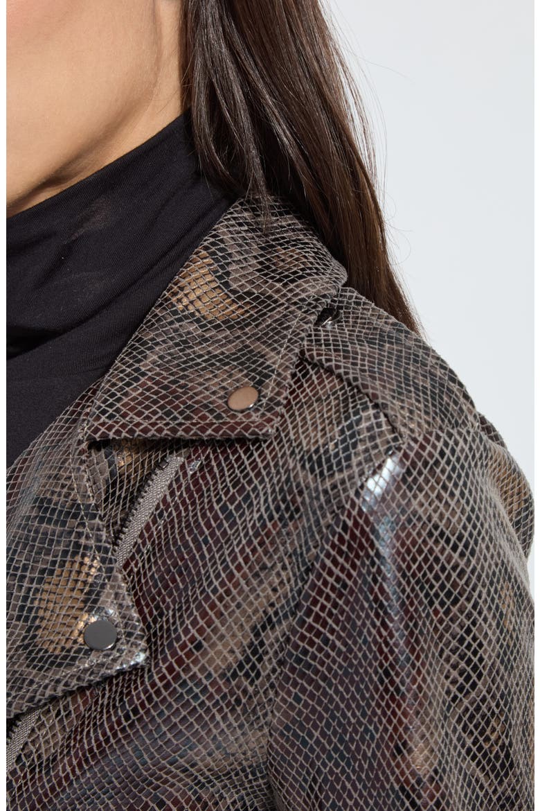 Amelia Faux Suede Moto Jacket, Alternate, color, EXTRA ORDINARY SNAKE