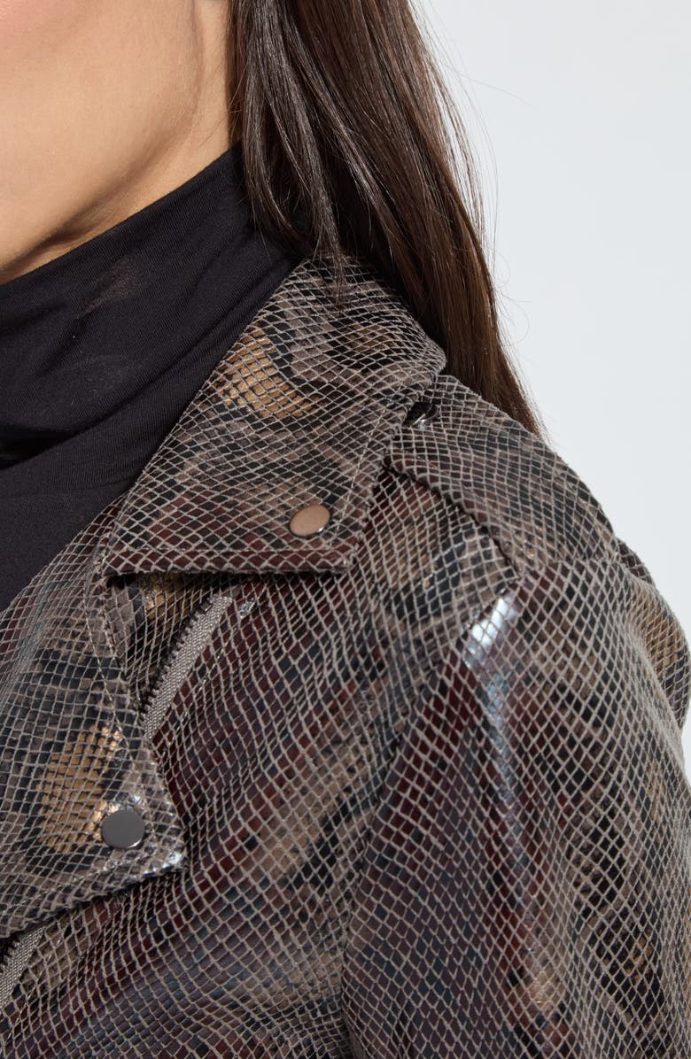 Lysse Amelia Faux Suede Moto Jacket, Alternate, color, Extra Ordinary Snake