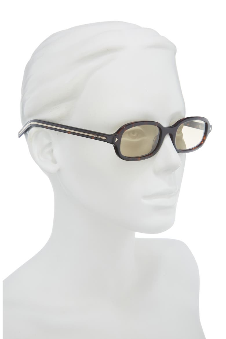 50mm Small Oval Sunglasses, Alternate, color, LIGHT BROWN
