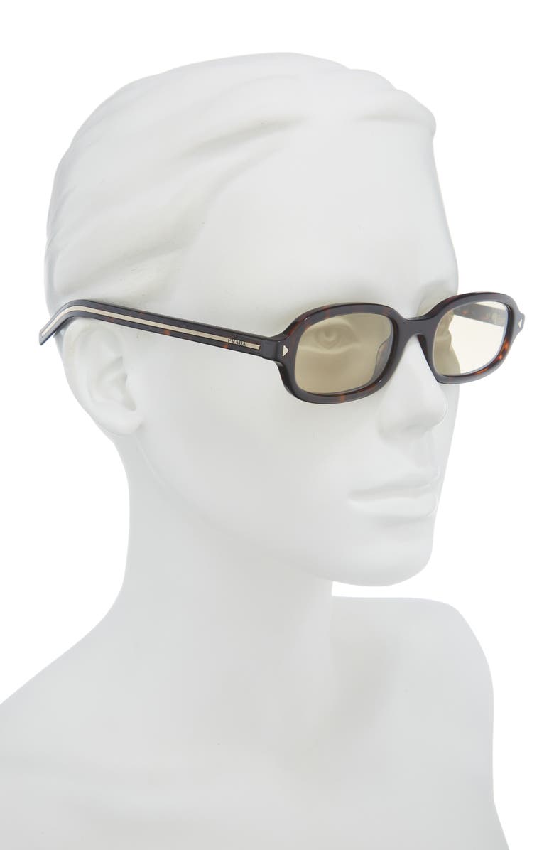 Prada 50mm Small Oval Sunglasses, Alternate, color, Light Brown