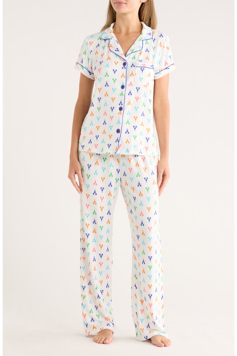 Ginnie Brushed Jersey Pajamas, Main, color, RAINBOW LOBSTERS