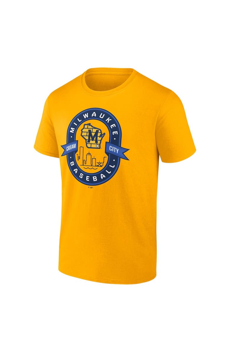 FANATICS Men's Fanatics Branded Gold Milwaukee Brewers Iconic Glory Bound T-Shirt, Alternate, color, Gold