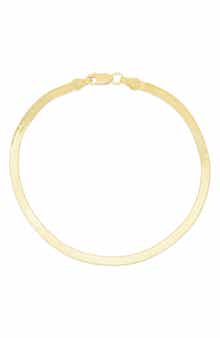 KARAT RUSH 14K Gold Plated Sterling Silver 2.7mm Herringbone Chain Anklet