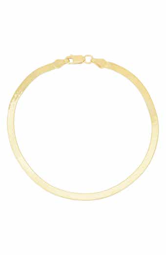 KARAT RUSH 14K Gold Plated Sterling Silver 2.7mm Herringbone Chain Anklet