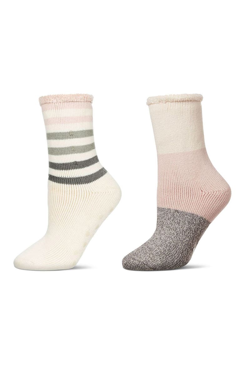 Assorted 2-Pack Terry Cushioned Crew Socks, Main, color, IVORY