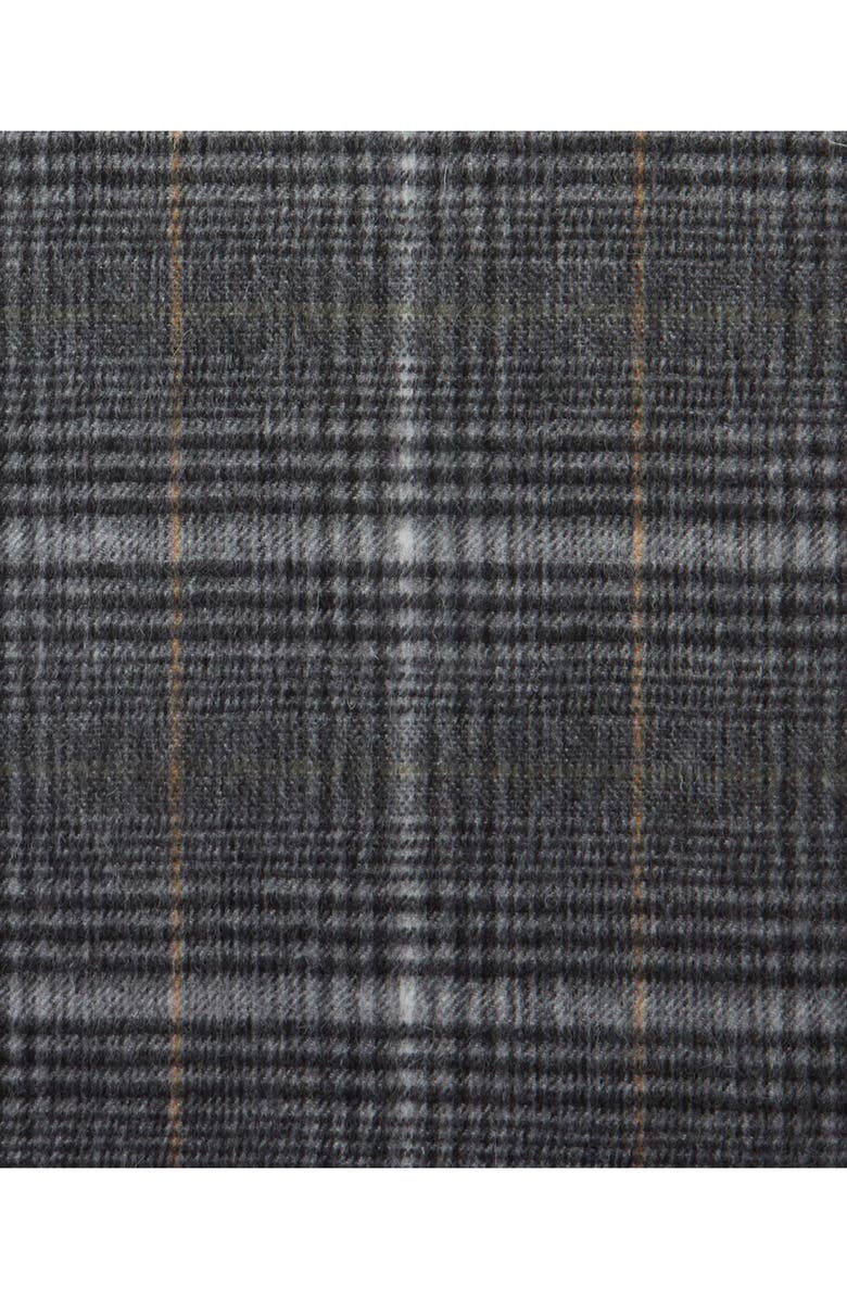 Barbour Danbrooke Plaid Fringed Wool & Cashmere Scarf, Alternate, color, Grey