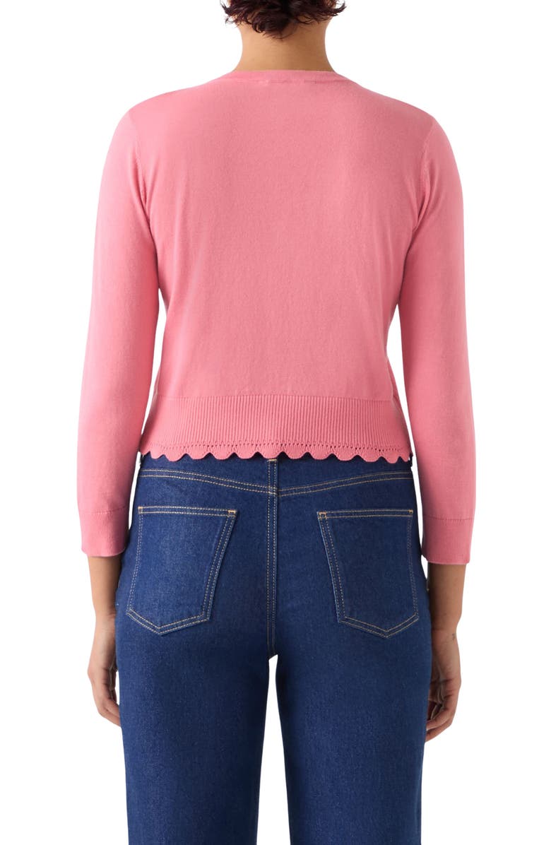 LK Bennett Vanessa Crewneck Cardigan, Alternate, color, Rose