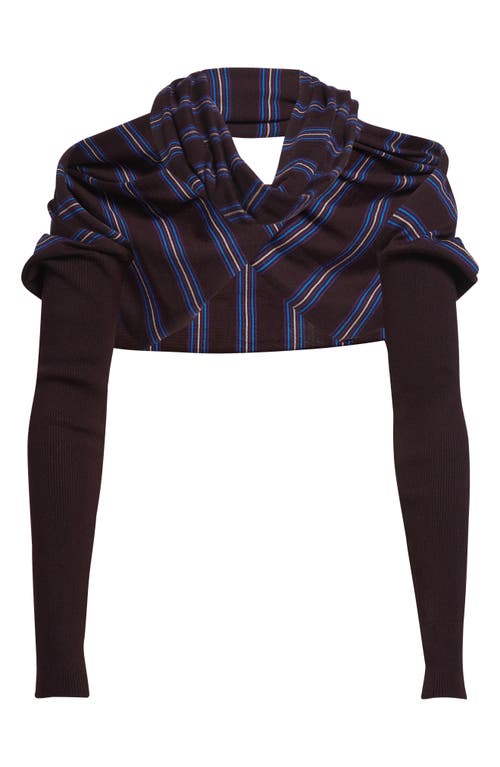 Dries Van Noten Tiba Asymmetric Merino Wool Shrug In Blue